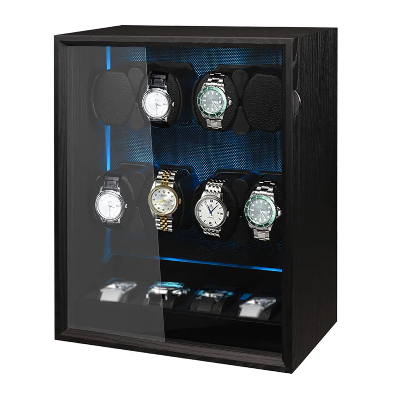 Remontoir Galerie 4 montres avec éclairage bleu