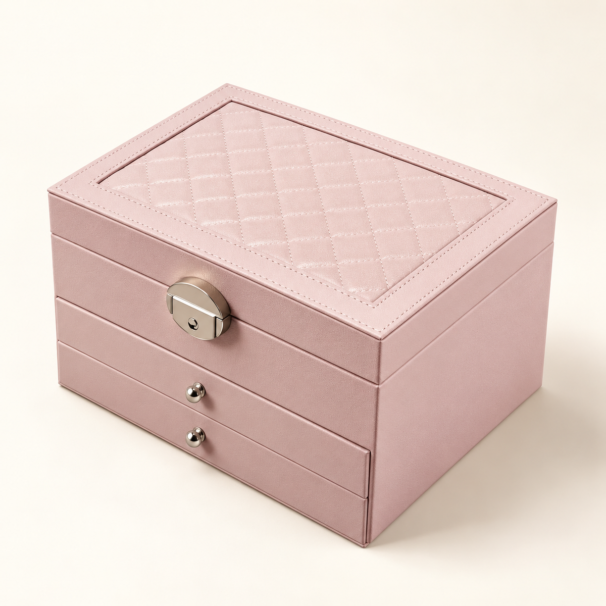 Coffret à Bijoux Élégance rose poudré