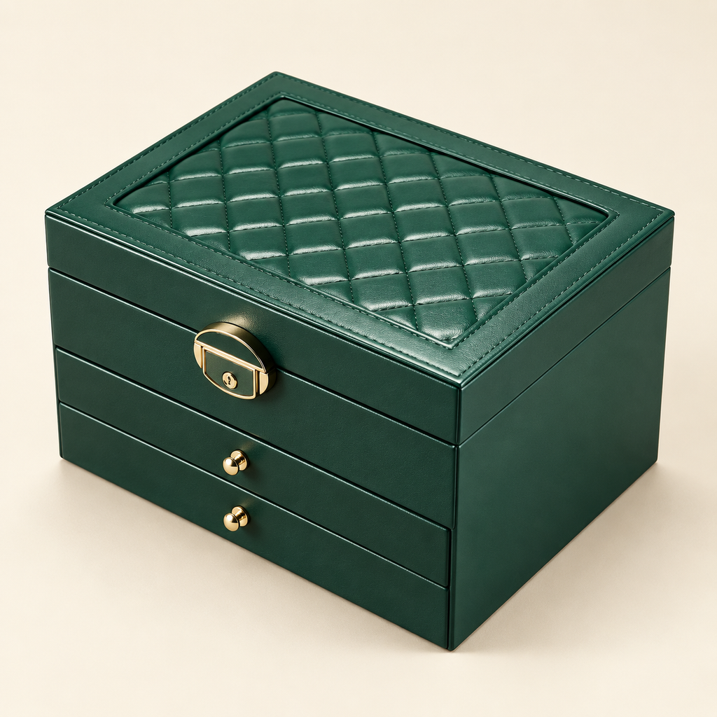 Coffret à Bijoux Élégance vert profond