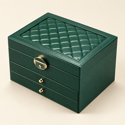Coffret à Bijoux Élégance vert profond