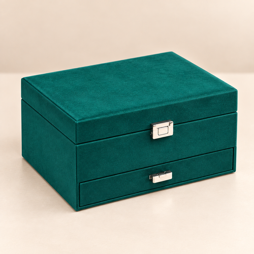 Coffret à Bijoux Émeraude fermé