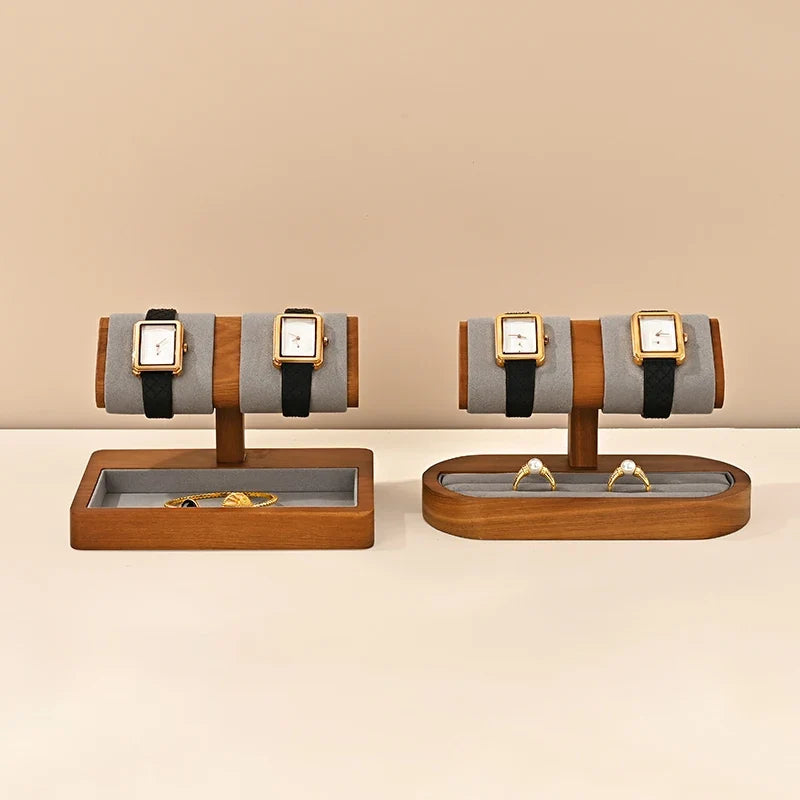 Présentoir Horloger Héritage Duo avec plateau effet bois